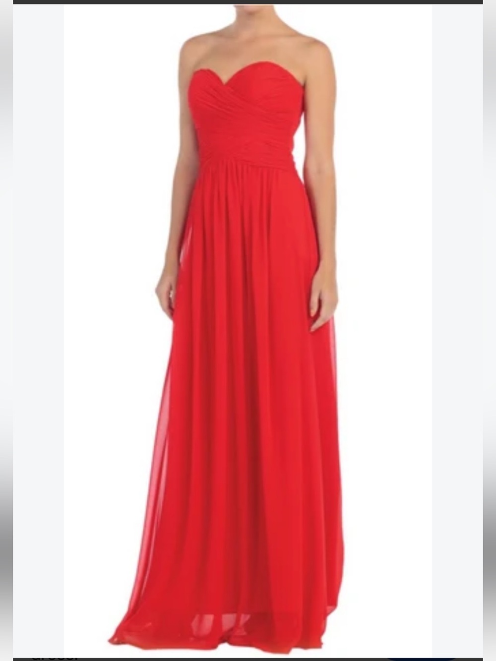 Love Lane Red Strapless Maxi Length Gown size Small